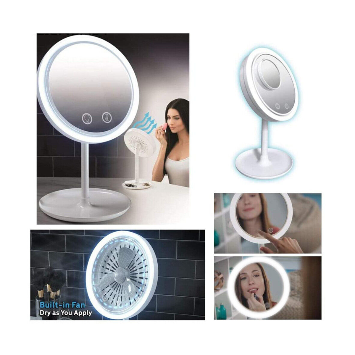 Espejo de Maquillaje LED Giratorio | Luz Perfecta a Toda Hora
