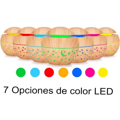 Lampara Humidificadora de Madera Stars