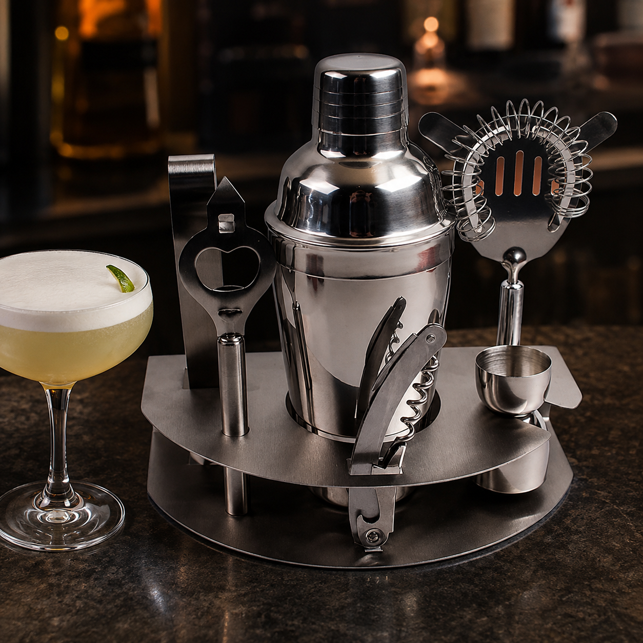 Set Coctelería 7 Piezas Deluxe — Tragos de Bar en tu Cocina