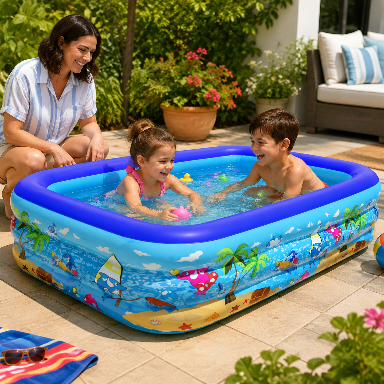 Piscina Inflable para Niños 180cm — Verano Refrescante en Casa